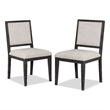 Furniture of America Landry Modern Solid Wood Side Chairs in Black (Set of 2)