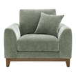 Furniture of America Naria Chenille Soft Track Arm Chair in Green