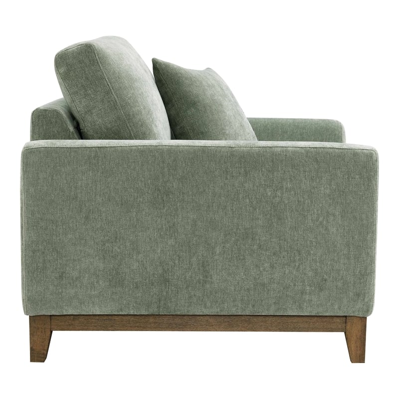 Furniture of America Naria Chenille Soft Track Arm Chair in Green