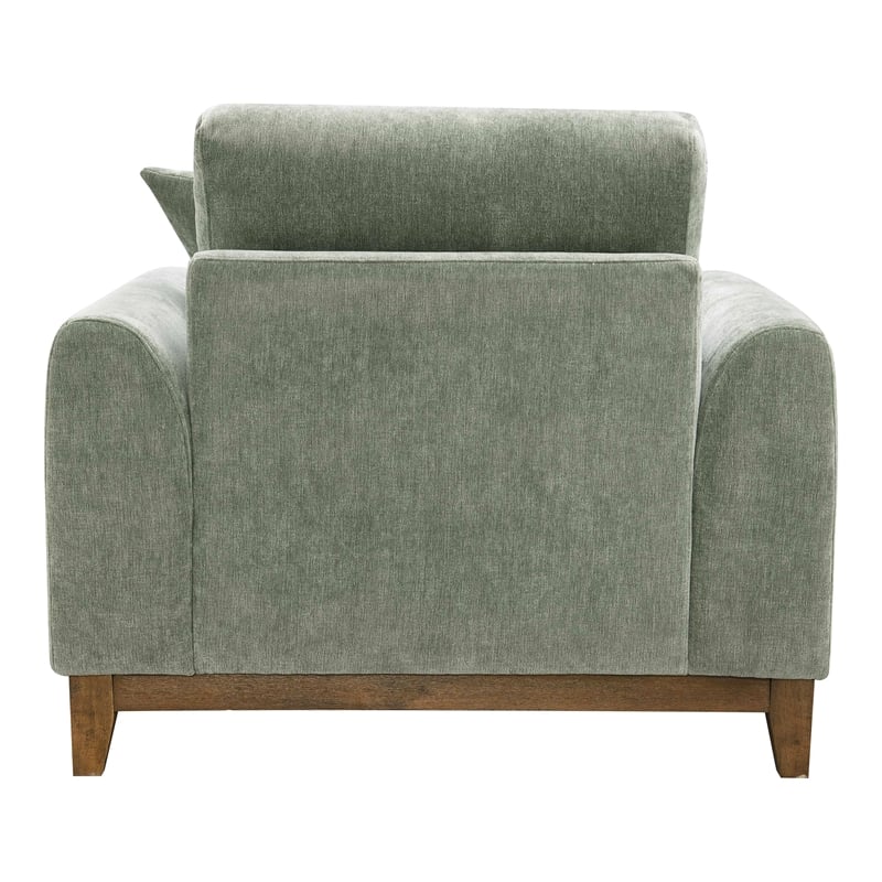 Furniture of America Naria Chenille Soft Track Arm Chair in Green