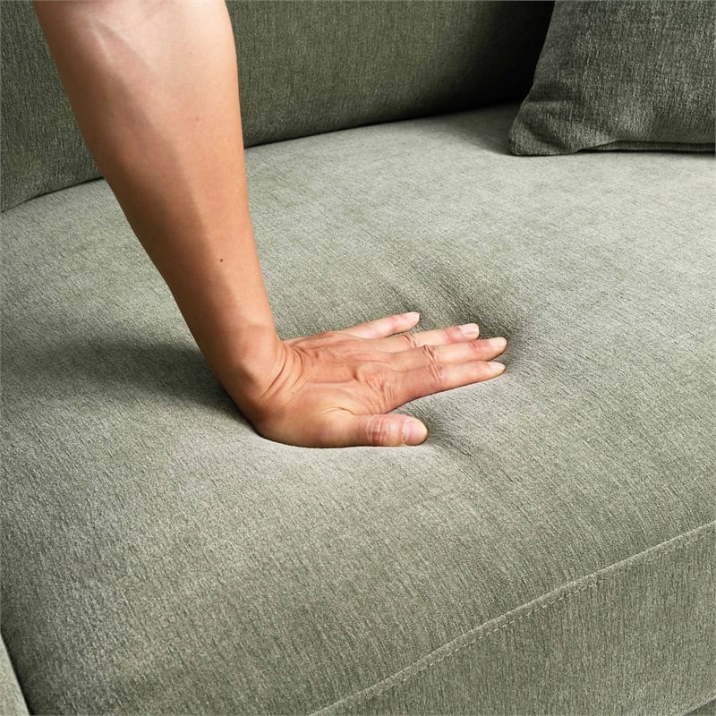 Furniture of America Naria Chenille Soft Track Arm Chair in Green