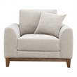 Furniture of America Naria Chenille Soft Track Arm Chair in Light Gray