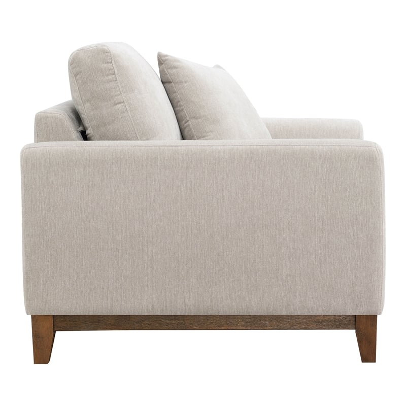 Furniture of America Naria Chenille Soft Track Arm Chair in Light Gray