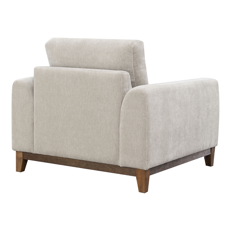 Furniture of America Naria Chenille Soft Track Arm Chair in Light Gray