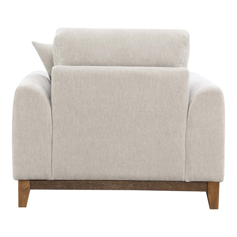 Furniture of America Naria Chenille Soft Track Arm Chair in Light Gray