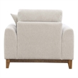 Furniture of America Naria Chenille Soft Track Arm Chair in Light Gray