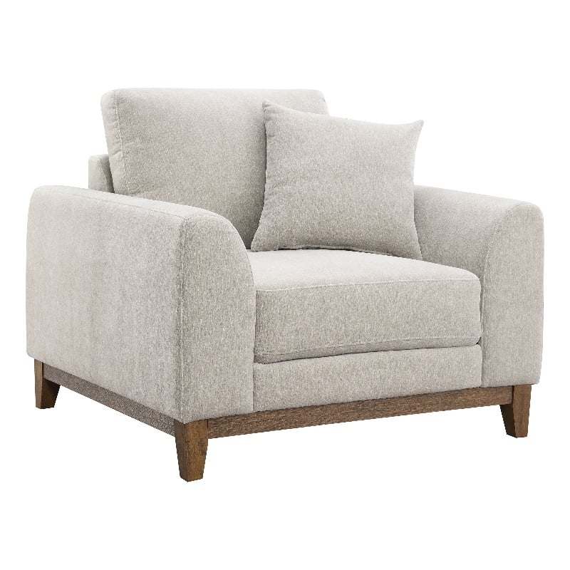 Furniture of America Naria Chenille Soft Track Arm Chair in Light Gray