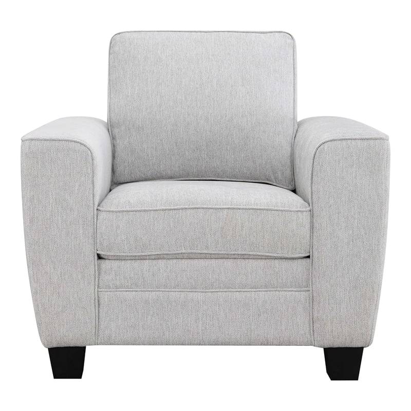 Furniture of America Emeria Chenille Soft Tapered Arm Chair in Light Gray