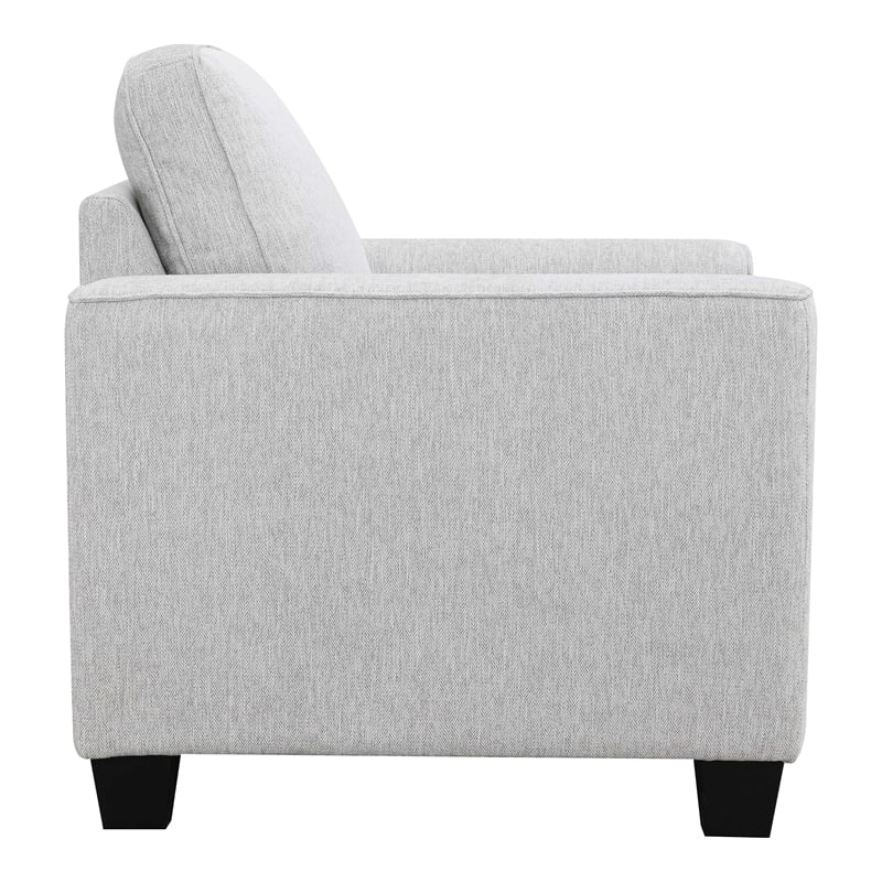 Furniture of America Emeria Chenille Soft Tapered Arm Chair in Light Gray