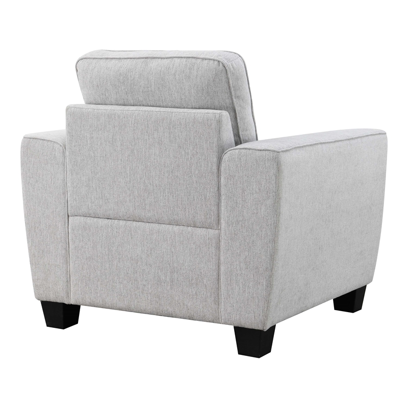 Furniture of America Emeria Chenille Soft Tapered Arm Chair in Light Gray