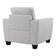 Furniture of America Emeria Chenille Soft Tapered Arm Chair in Light Gray