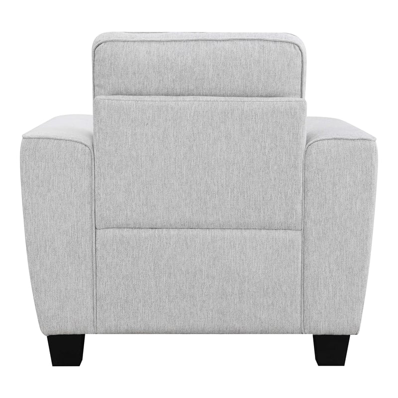 Furniture of America Emeria Chenille Soft Tapered Arm Chair in Light Gray