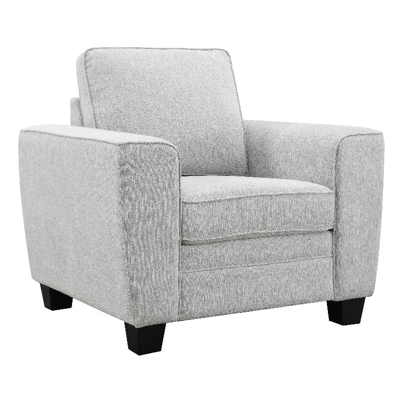 Furniture of America Emeria Chenille Soft Tapered Arm Chair in Light Gray