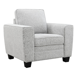 Furniture of America Emeria Chenille Soft Tapered Arm Chair in Light Gray
