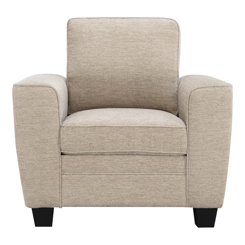 Furniture of America Emeria Chenille Soft Tapered Arm Chair in Taupe