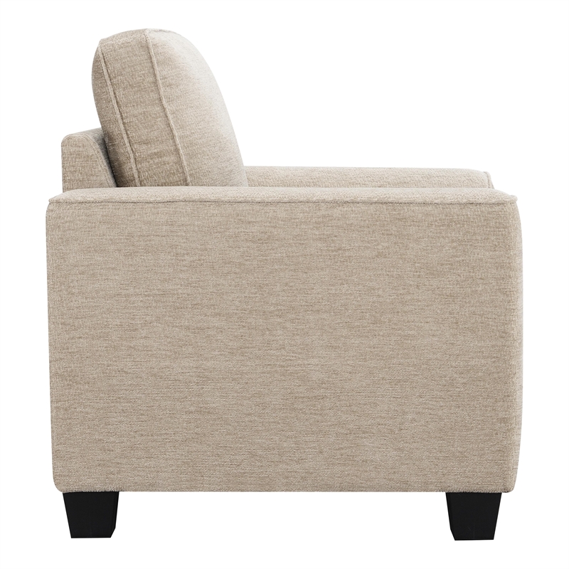 Furniture of America Emeria Chenille Soft Tapered Arm Chair in Taupe