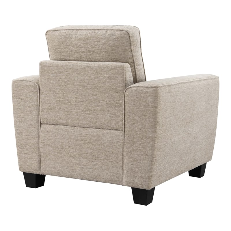 Furniture of America Emeria Chenille Soft Tapered Arm Chair in Taupe