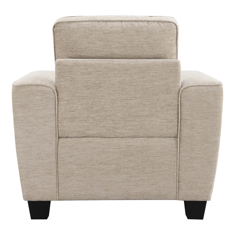 Furniture of America Emeria Chenille Soft Tapered Arm Chair in Taupe