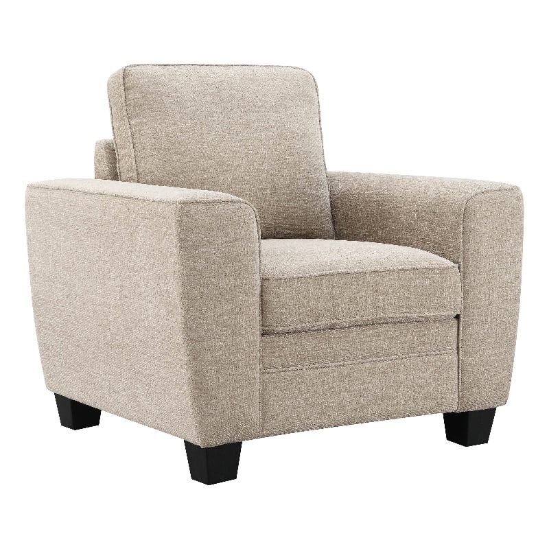 Furniture of America Emeria Chenille Soft Tapered Arm Chair in Taupe