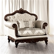 Furniture of America Adelaide Fabric Tufted Back Chair in Beige