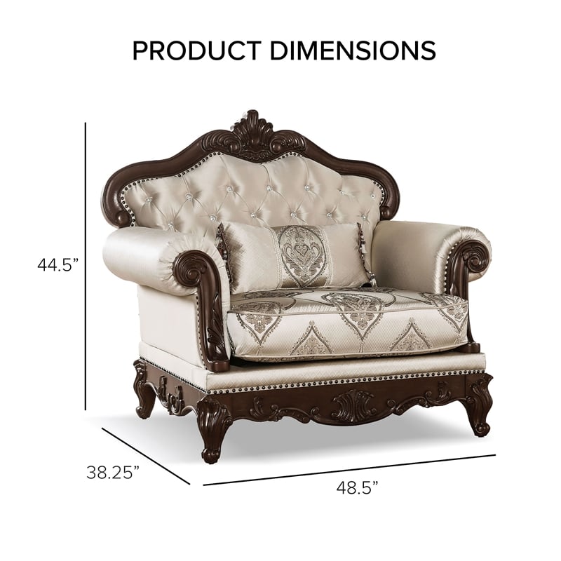 Furniture of America Adelaide Fabric Tufted Back Chair in Beige