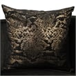Furniture of America Samison Fabric Zebra Print Gold Trim Chair in Black