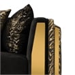 Furniture of America Samison Fabric Zebra Print Gold Trim Chair in Black