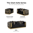 Furniture of America Samison Fabric Zebra Print Gold Trim Chair in Black