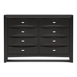 Furniture of America Darius Solid Wood 8-Drawer Dresser in Black