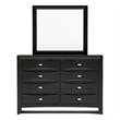 Furniture of America Darius Solid Wood 2-Piece Dresser with Mirror in Black