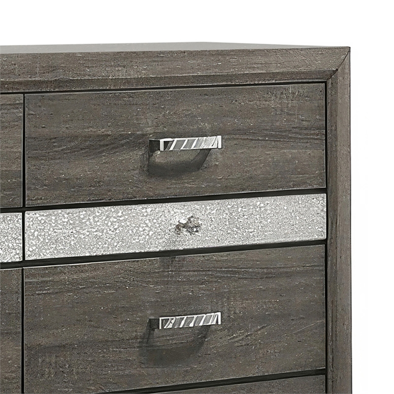 Furniture of America Kindering Wood with Metal Leg 8-Drawer Dresser in Gray