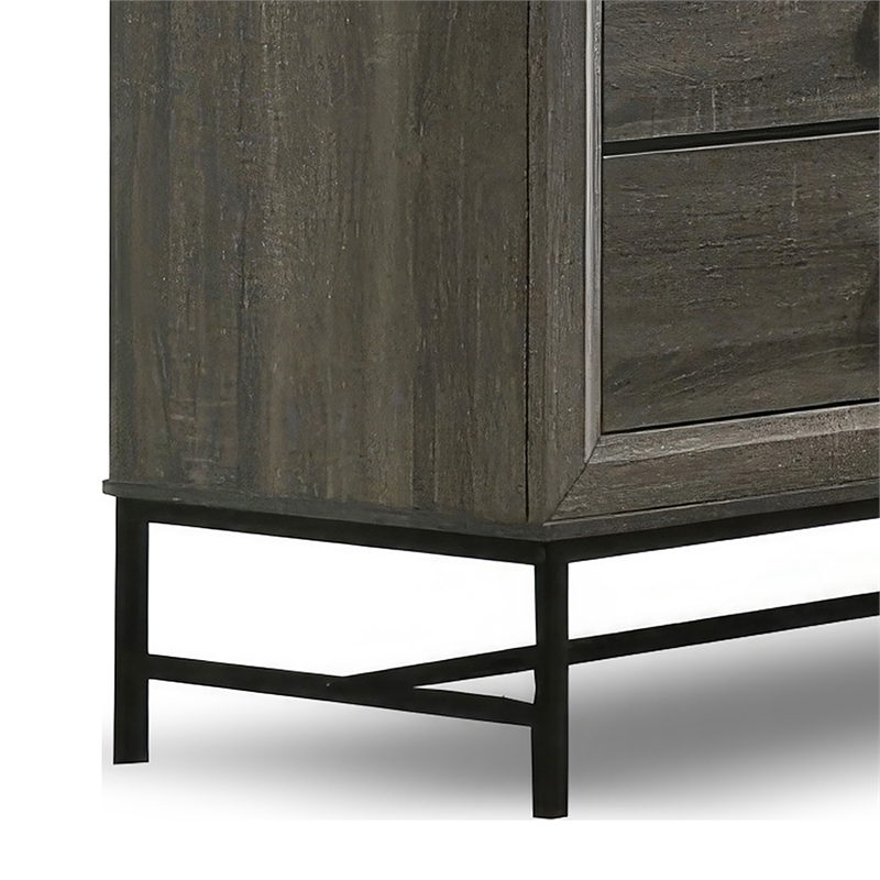 Furniture of America Kindering Wood with Metal Leg 8-Drawer Dresser in Gray