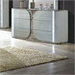 Furniture of America Bruna Solid Wood 6-Drawer Dresser with LED in Light Gray