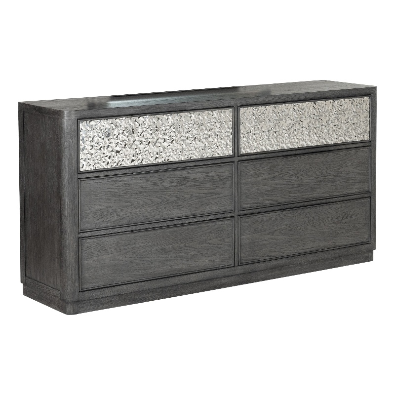 Furniture of America Selyra Solid Wood Dovetail 6-Drawer Dresser in Gray