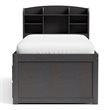 Furniture of America Balthazar Wood USB Ports Storage Twin Captain Bed in Gray