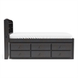 Furniture of America Balthazar Wood USB Ports Storage Twin Captain Bed in Gray