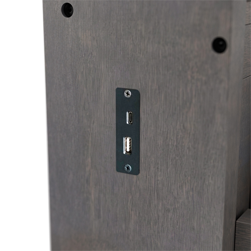 Furniture of America Balthazar Wood USB Ports Storage Twin Captain Bed in Gray