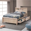 Furniture of America Staun Solid Wood Storage Full Bed with USBs in White