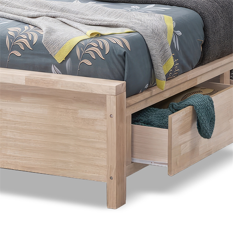 Furniture of America Staun Solid Wood Storage Full Bed with USBs in White