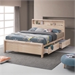 Furniture of America Staun Solid Wood Storage Queen Bed with USBs in White