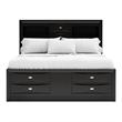 Furniture of America Darius Solid Wood Multi-Storage King Bed in Black