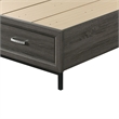 Furniture of America Kindering Fabric 2-Drawer King Bed with Metal Leg in Gray