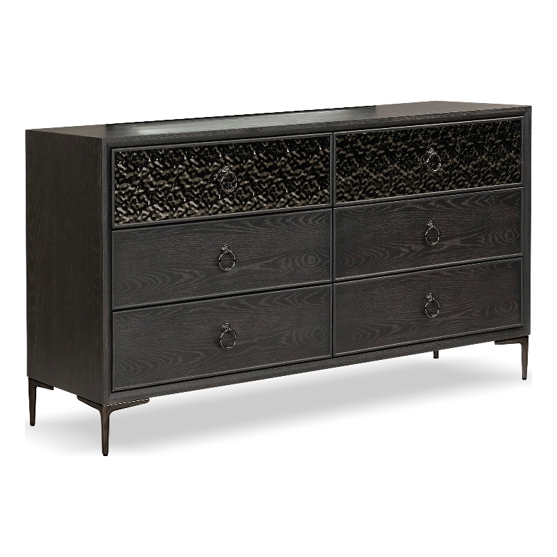 Furniture of America Glint Solid Wood Dovetail 6-Drawer Dresser in Espresso