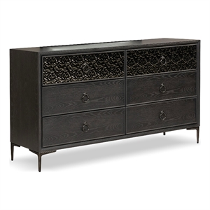 Furniture of America Glint Solid Wood Dovetail 6-Drawer Dresser in Espresso