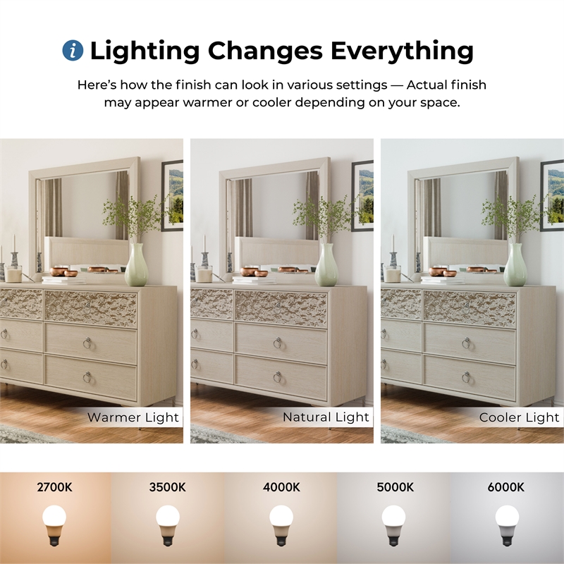 Furniture of America Glint Solid Wood 2-Piece Dresser with Mirror in Oak