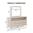 Furniture of America Glint Solid Wood 2-Piece Dresser with Mirror in Oak
