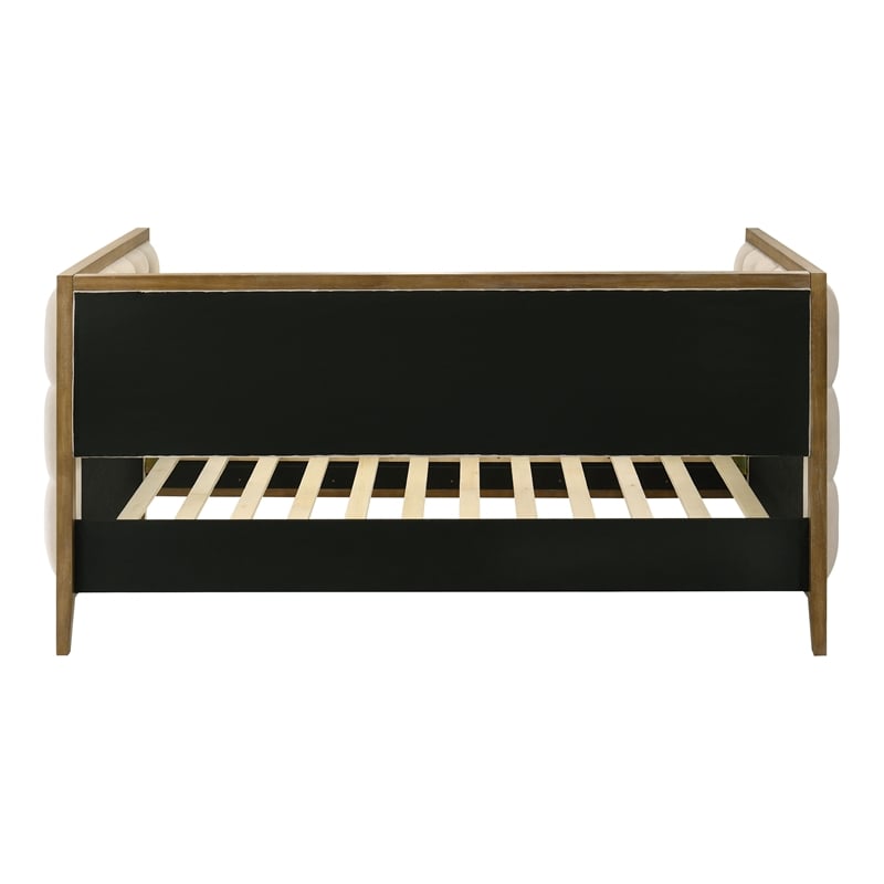 Furniture of America Neva Fabric Upholstered Tufted Daybed in Oak