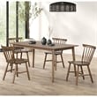 Furniture of America Worlow Solid Wood 5-Piece Dining Table Set in Walnut