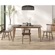 Furniture of America Worlow Solid Wood 5-Piece Dining Table Set in Walnut