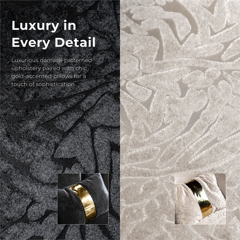 Furniture of America Afra Fabric Soft Curved Track Arms Swivel Chair in Black